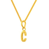 22K Gold Lightweight "C" Initial Pendant